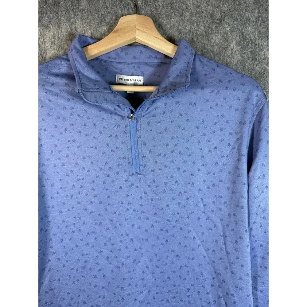 Peter Millar Perth Golf Carts AOP Medium Performance 1/4 Zip Pullover Sweater